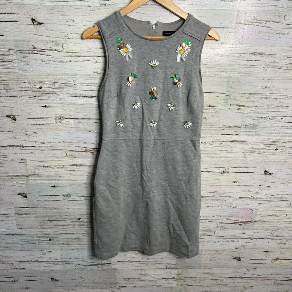 Banana republic gray floral  dress size 4
